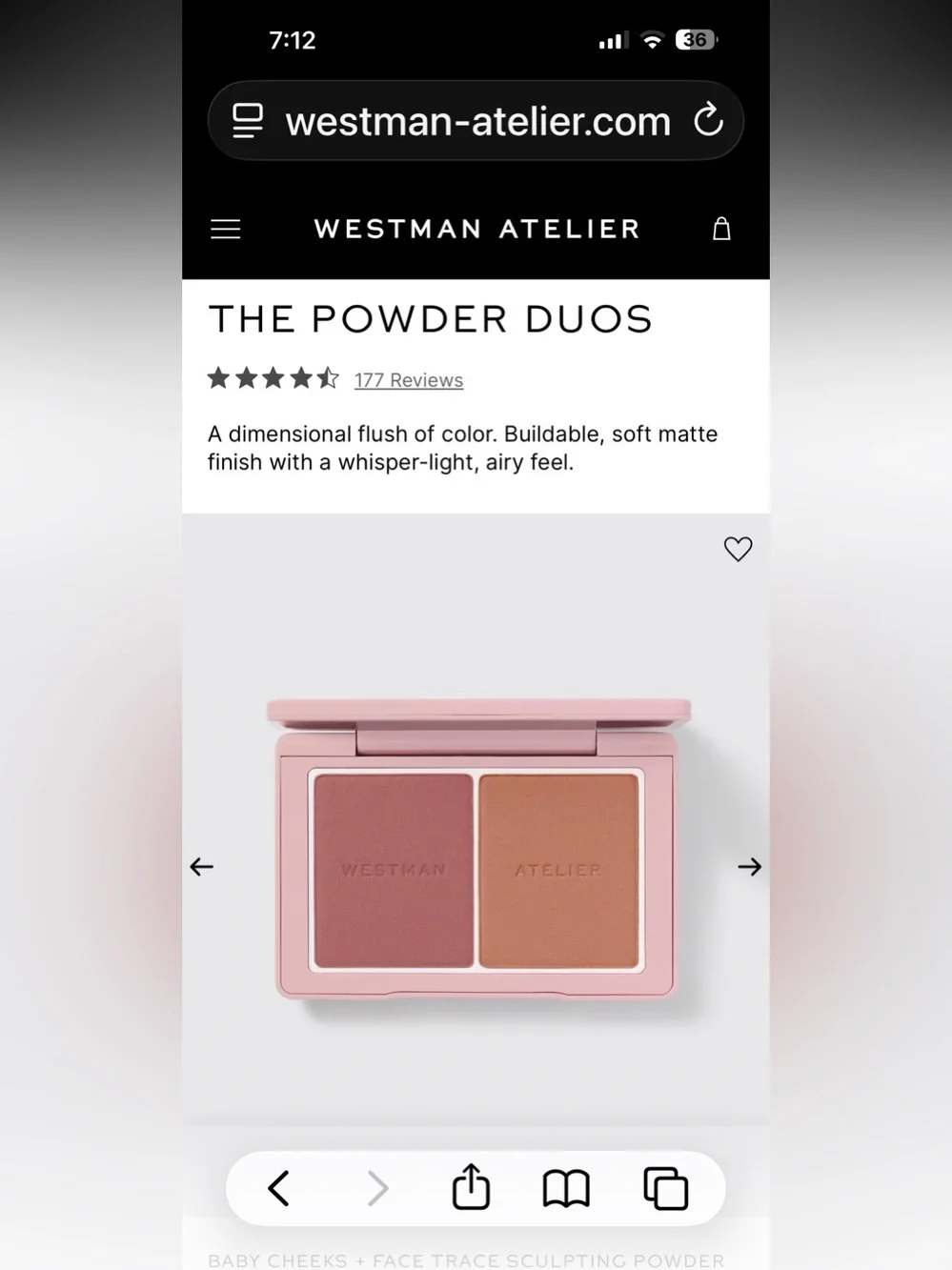 Westman Atelier Baby Cheeks Powder Blush Duo — Suede l Sable